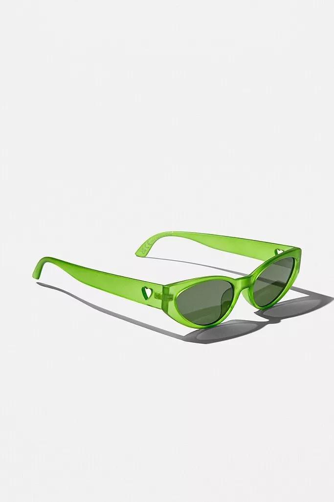Lime UO Heart Cut-Out Sunglasses, Women, , large image number 2