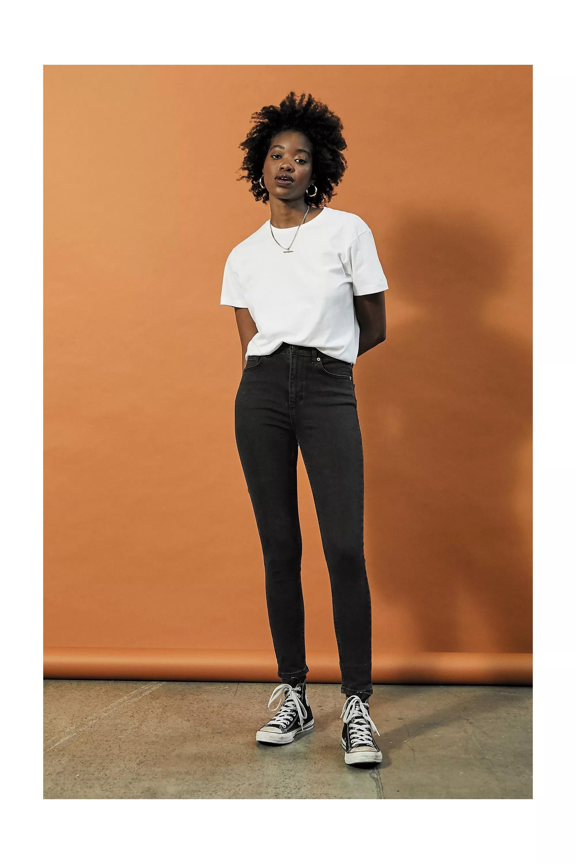Black BDG Pine Worn Skinny Jeans, Women, , large image number 2