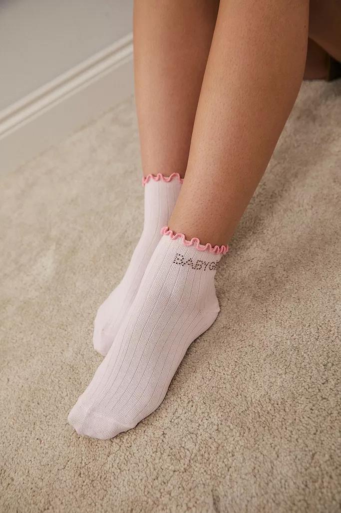 Pink UO Babygirl Diamante Frilly Socks, Women, , large image number 0