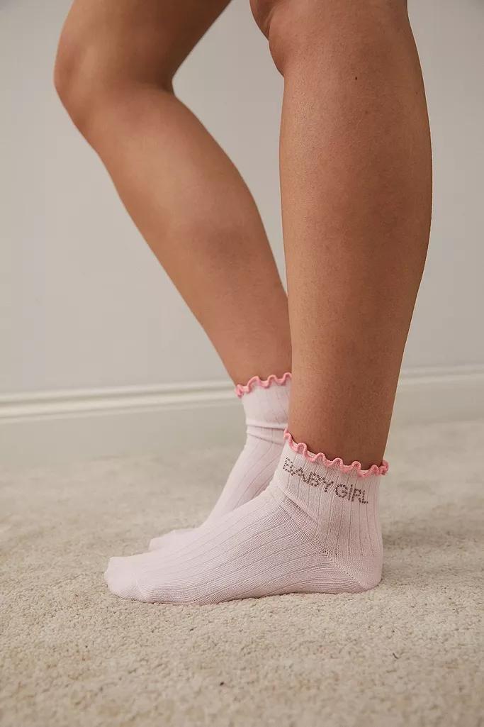 Pink UO Babygirl Diamante Frilly Socks, Women, , large image number 1