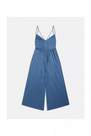 Urban Outfitters - NAVY UO Blue Molly Cupro Culotte Jumpsuit