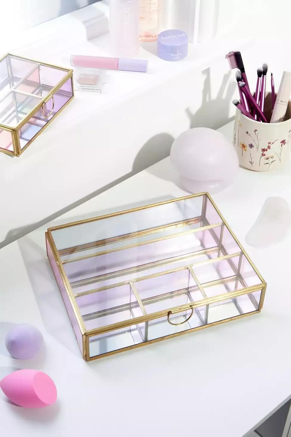 Assorted Coloured Glass Jewellery Box, , large image number 2