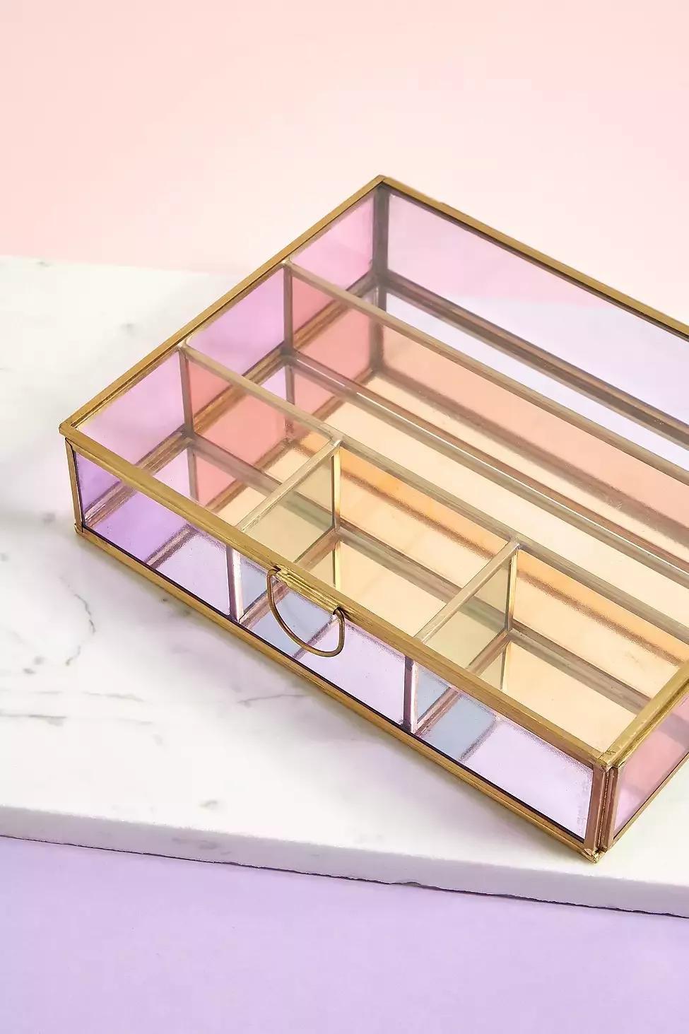 Assorted Coloured Glass Jewellery Box, , large image number 3