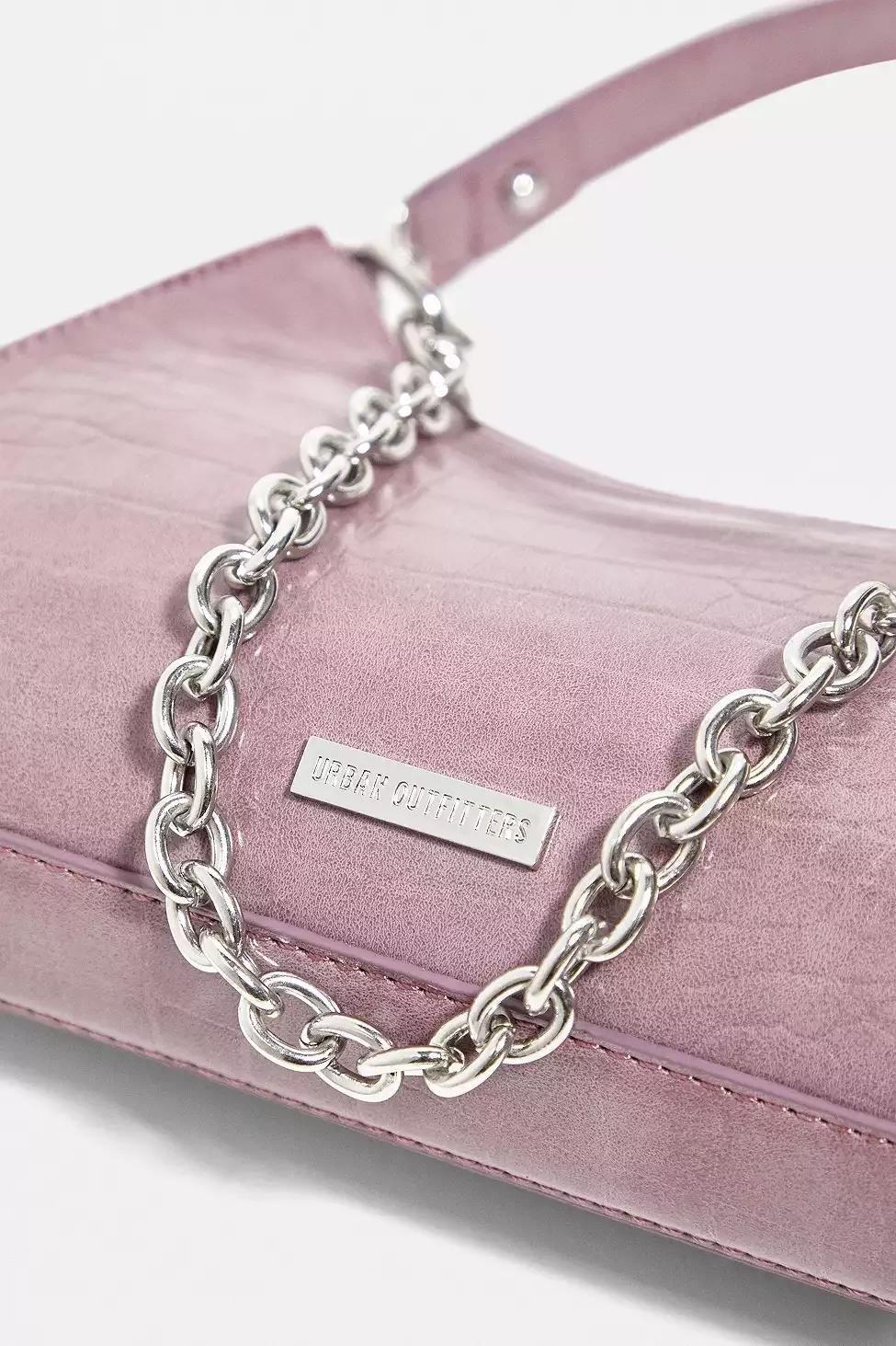 Lilac UO Kez Croc Shoulder Bag, Women, , large image number 3