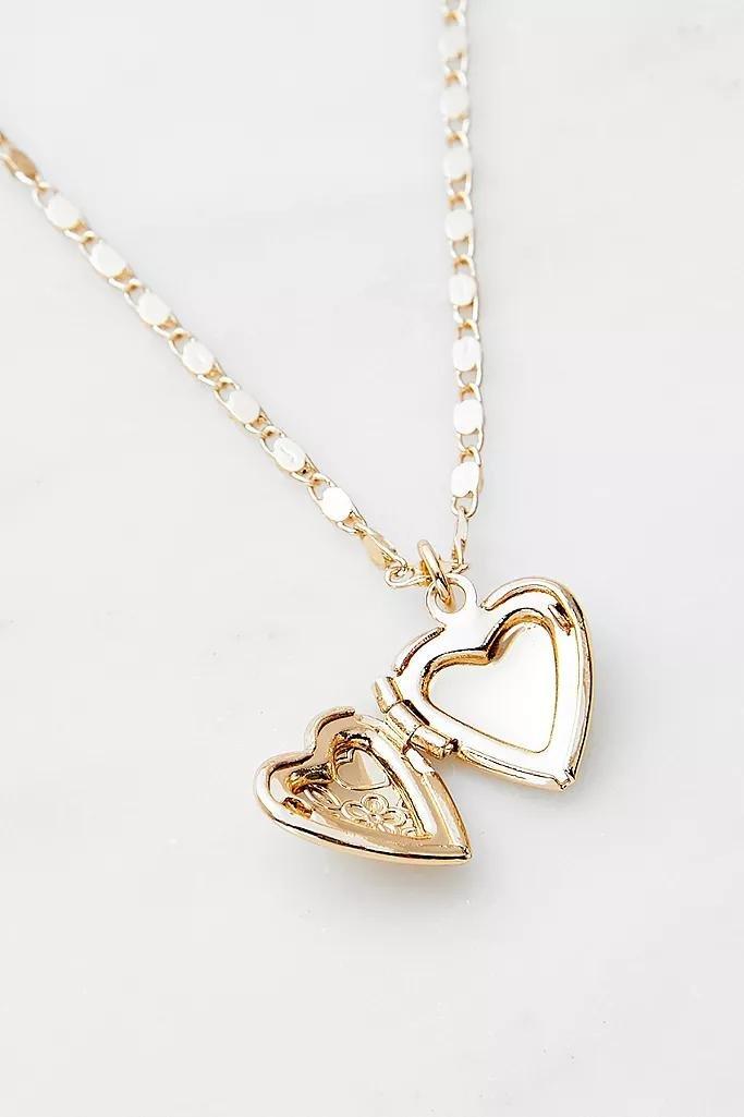 Gold-Tone Heart Locket Necklace, Women, , large image number 1