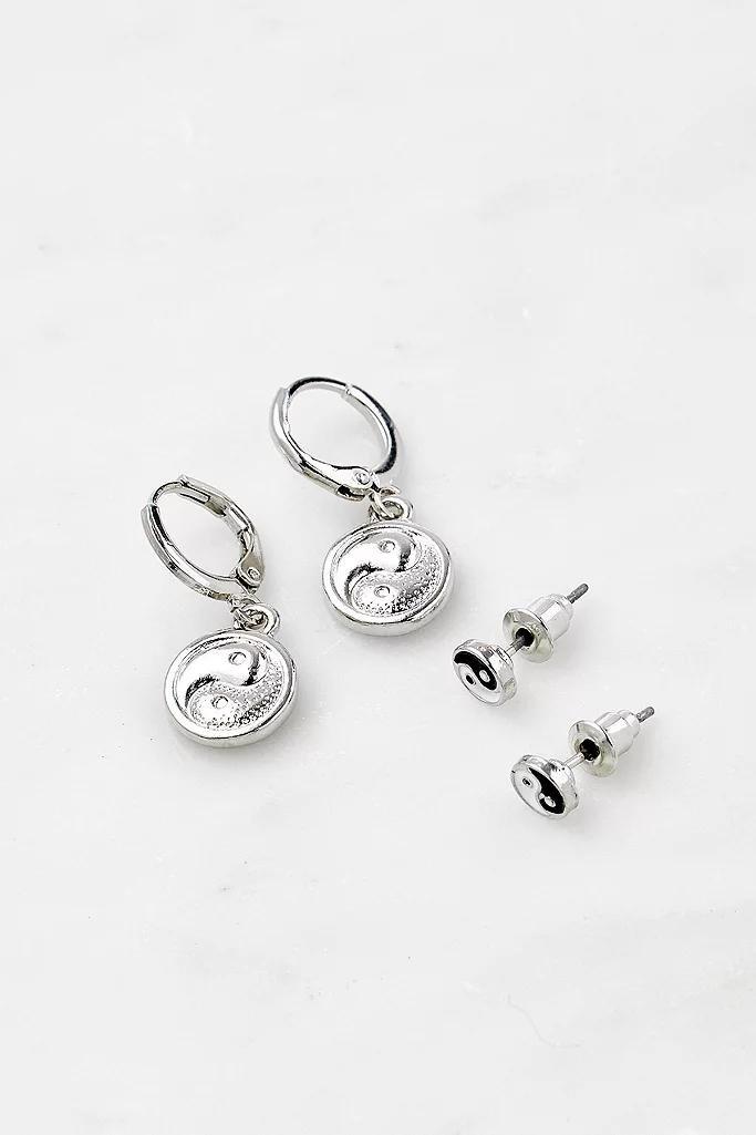 Silver-Tone Yin and Yang Hoop And Stud 2-Pack, Women, , large image number 1