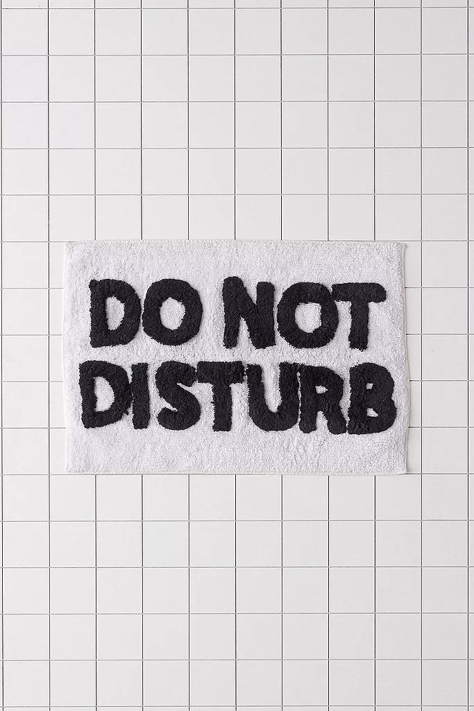 Black/White Do Not Disturb Bath Mat, , large image number 4