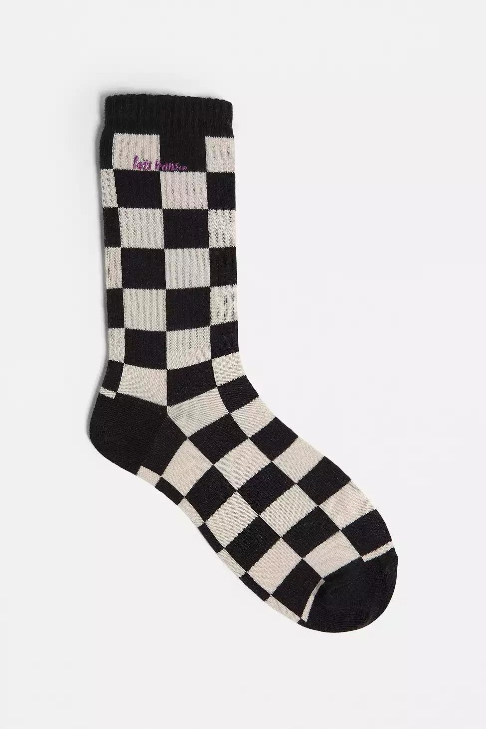 White/Black iets frans... Checkerboard Socks, Men, , large image number 0
