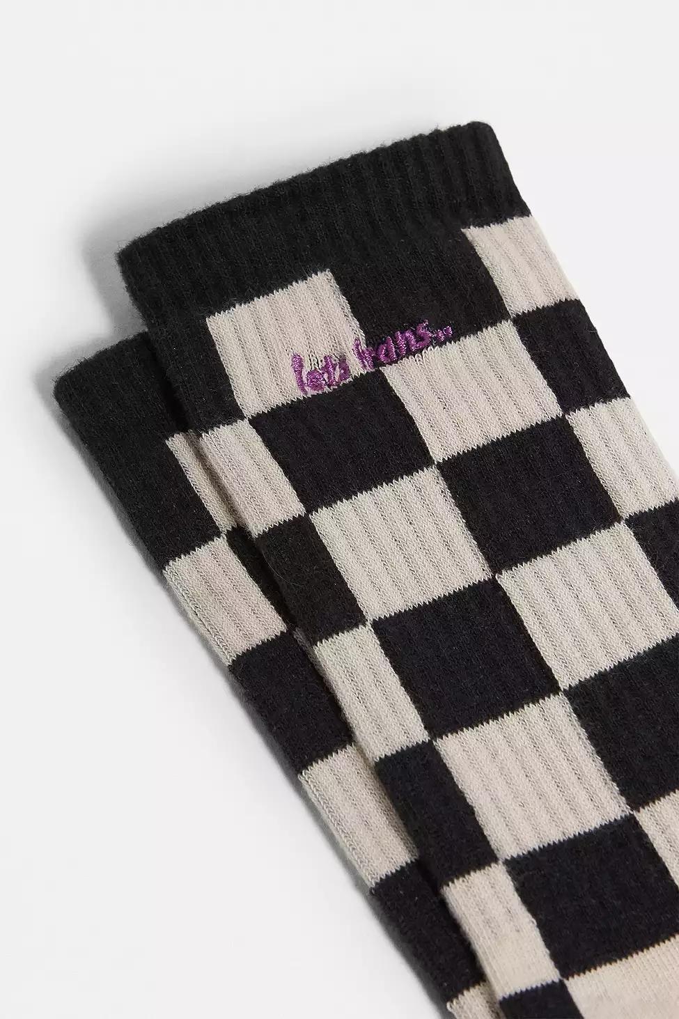 White/Black iets frans... Checkerboard Socks, Men, , large image number 1