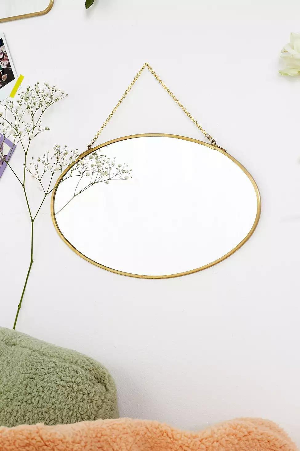Gold Large Oval Mirror, , large image number 0