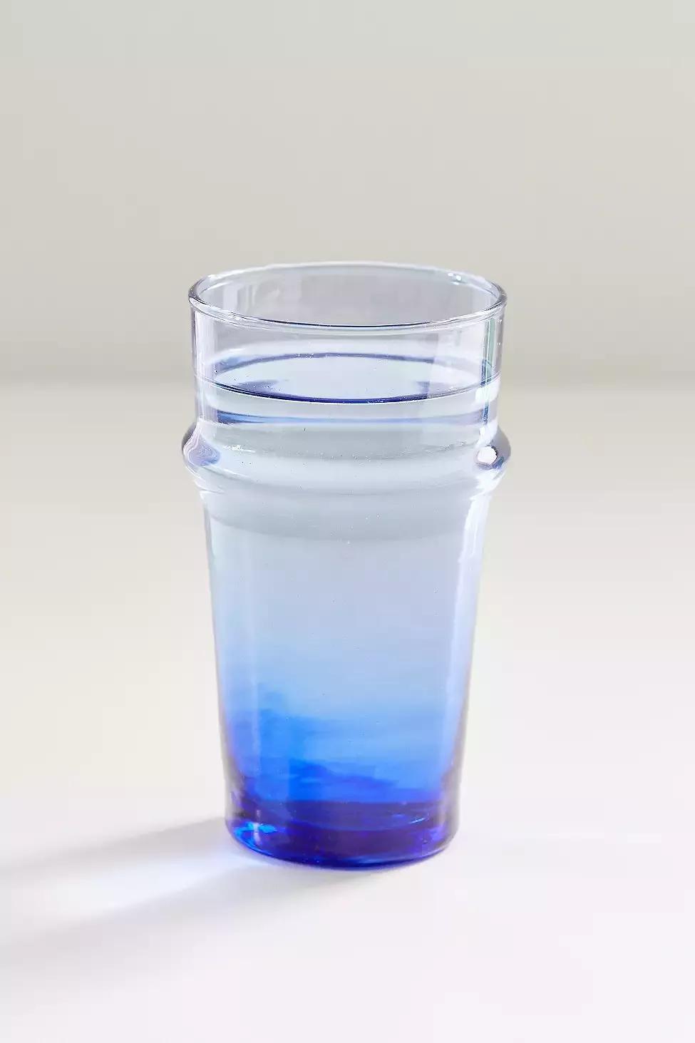 BLUE Recycled Moroccan Stacking Glass, , large image number 0