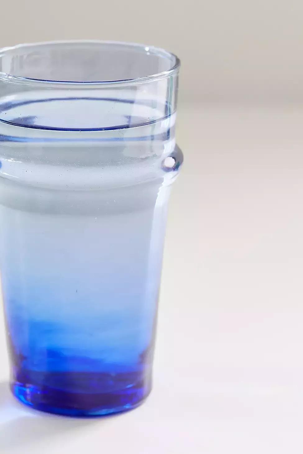 BLUE Recycled Moroccan Stacking Glass, , large image number 1