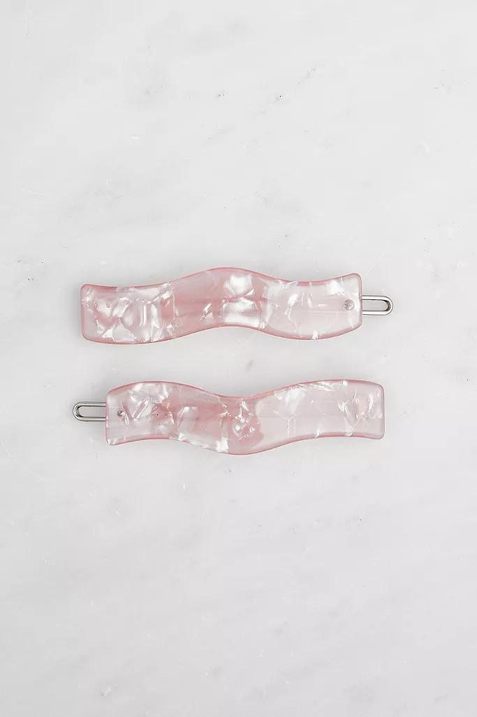 Pink Marbled Wave Barrett Hair Clip Set, Women, , large image number 0