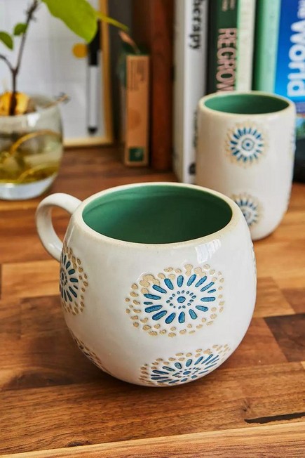 Urban Outfitters - Neutral Emma Tile Ceramic Mug