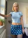 Urban Outfitters - Navy UO Peachy Argyle Mini Skirt, Women