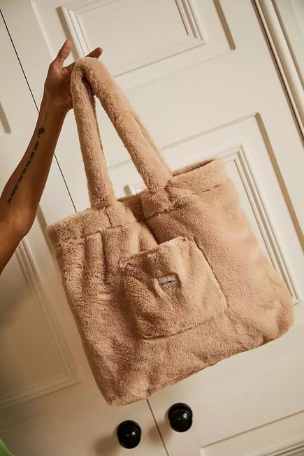 Urban Outfitters - Beige Iets Frans... Faux Fur Tote Bag