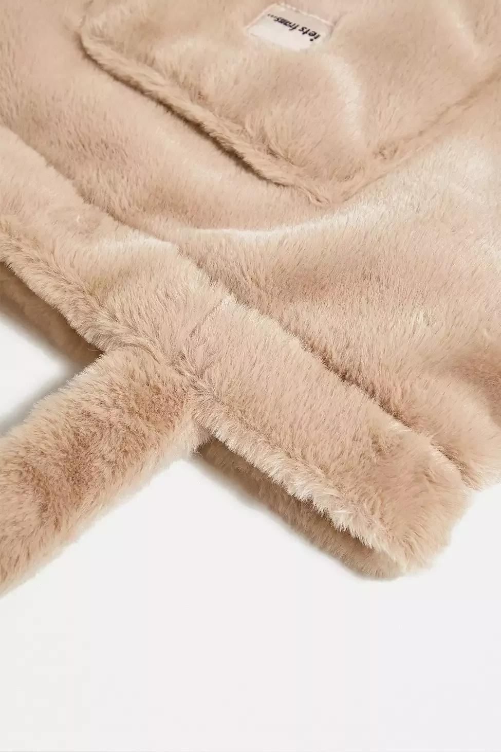 Beige Iets Frans... Faux Fur Tote Bag, BEIGE, large image number 2