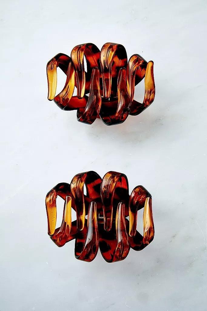 Brown Tortoiseshell Print Hair Clip 2-Pack, Women, , large image number 0