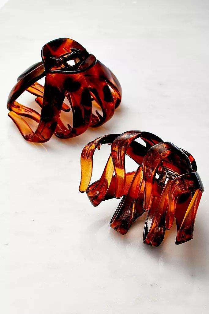 Brown Tortoiseshell Print Hair Clip 2-Pack, Women, , large image number 1