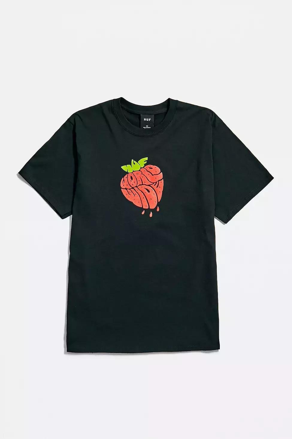 Black HUF UO Exclusive Strawberry T-Shirt, Men, , large image number 1