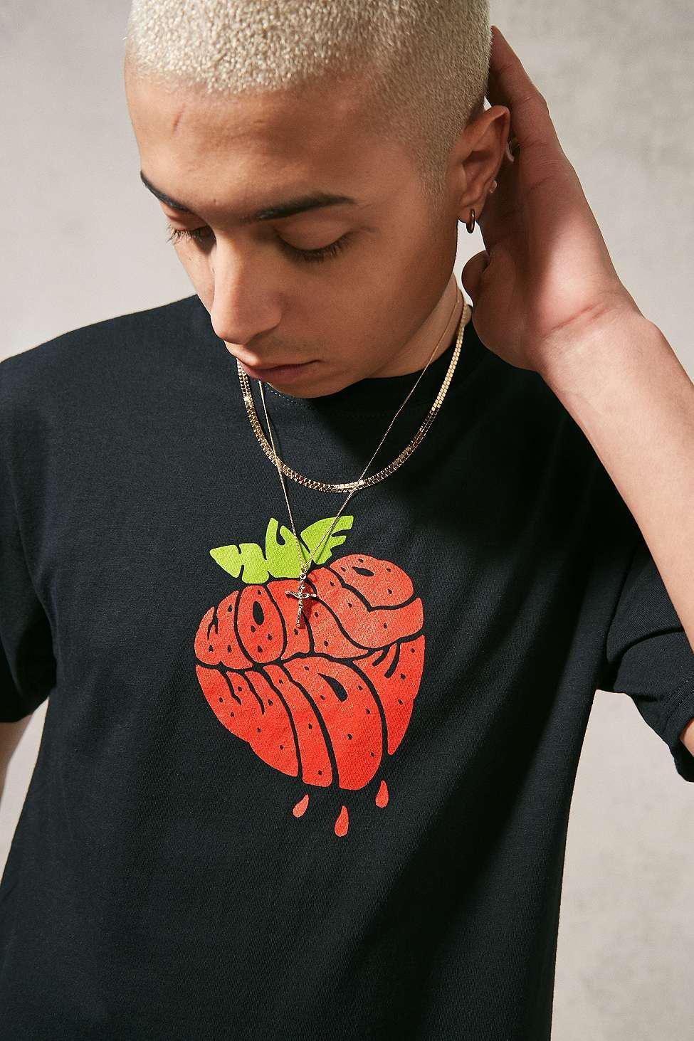 Black HUF UO Exclusive Strawberry T-Shirt, Men, , large image number 4