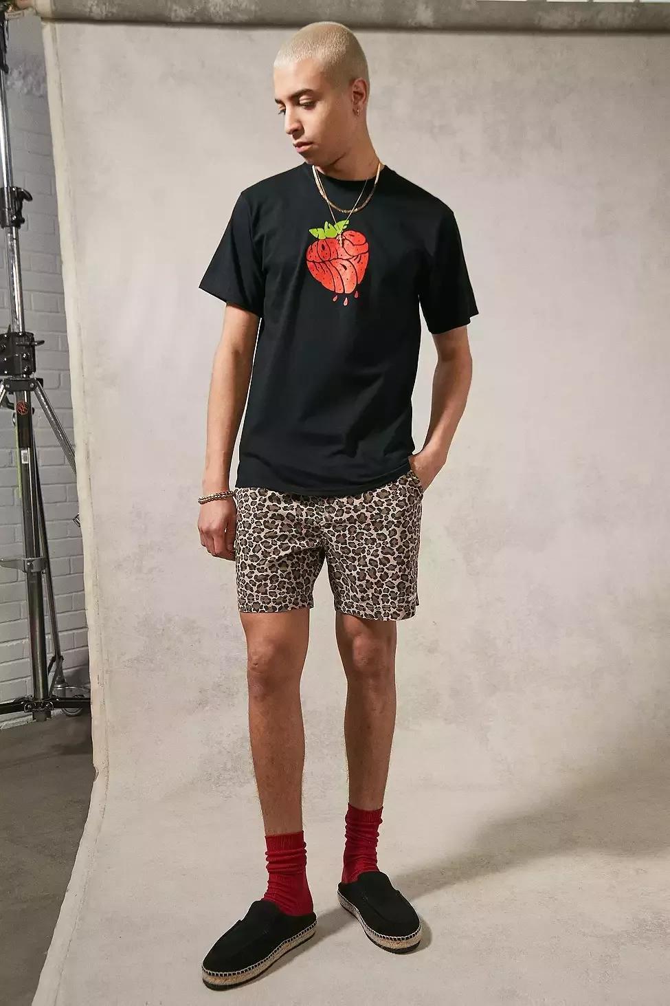 Black HUF UO Exclusive Strawberry T-Shirt, Men, , large image number 5