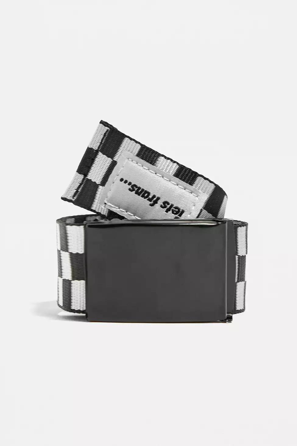 Black/White iets frans... Checkerboard Webbing Belt, , large image number 2