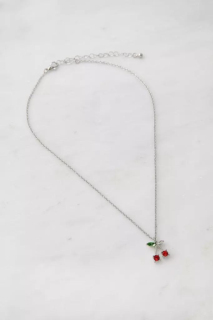 Silver Cherry Gemstone Pendant Necklace, Women, , large image number 0