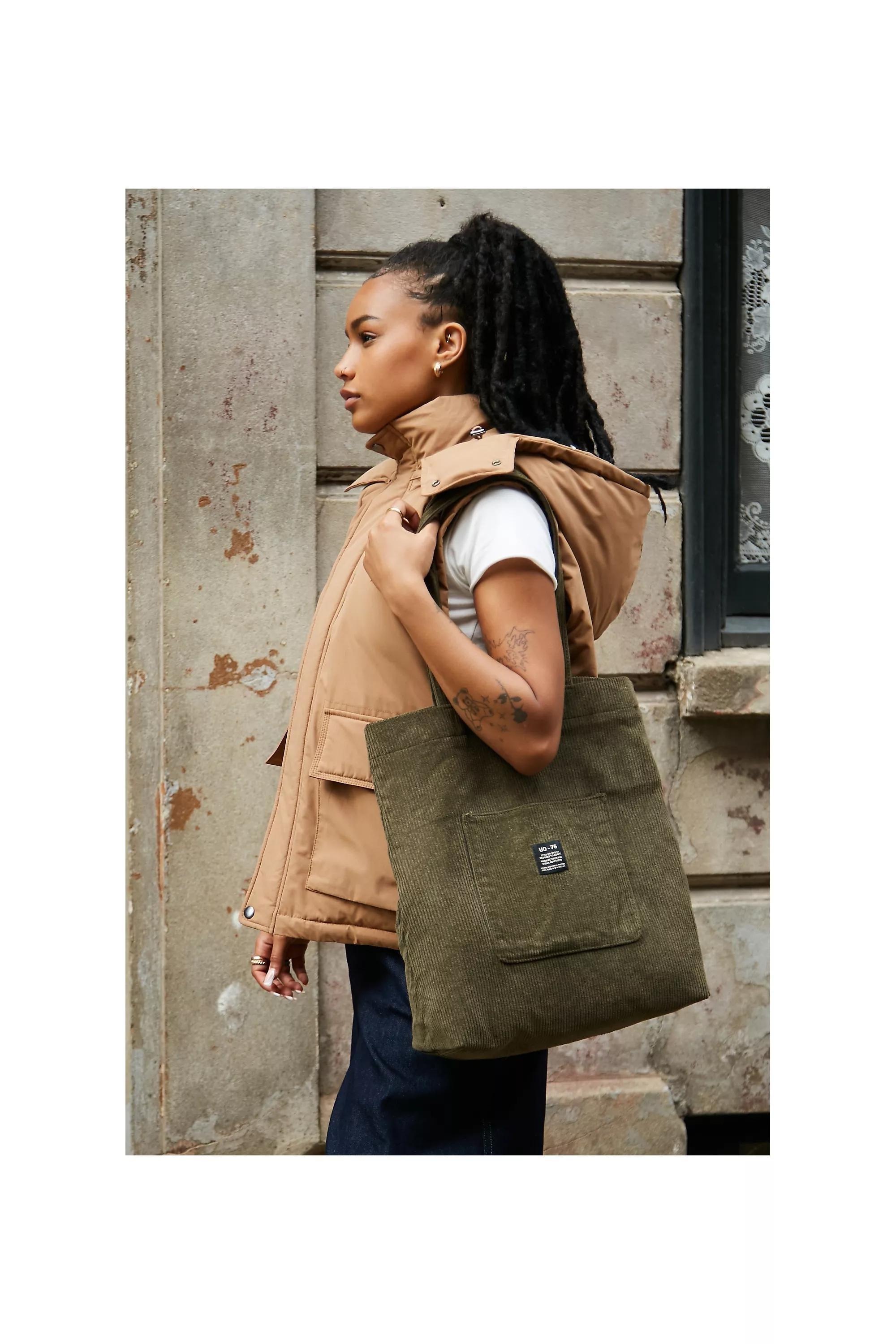 Uo corduroy pocket online tote bag