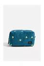 Urban Outfitters - Blue Novelty Embroidered Corduroy Makeup Bag