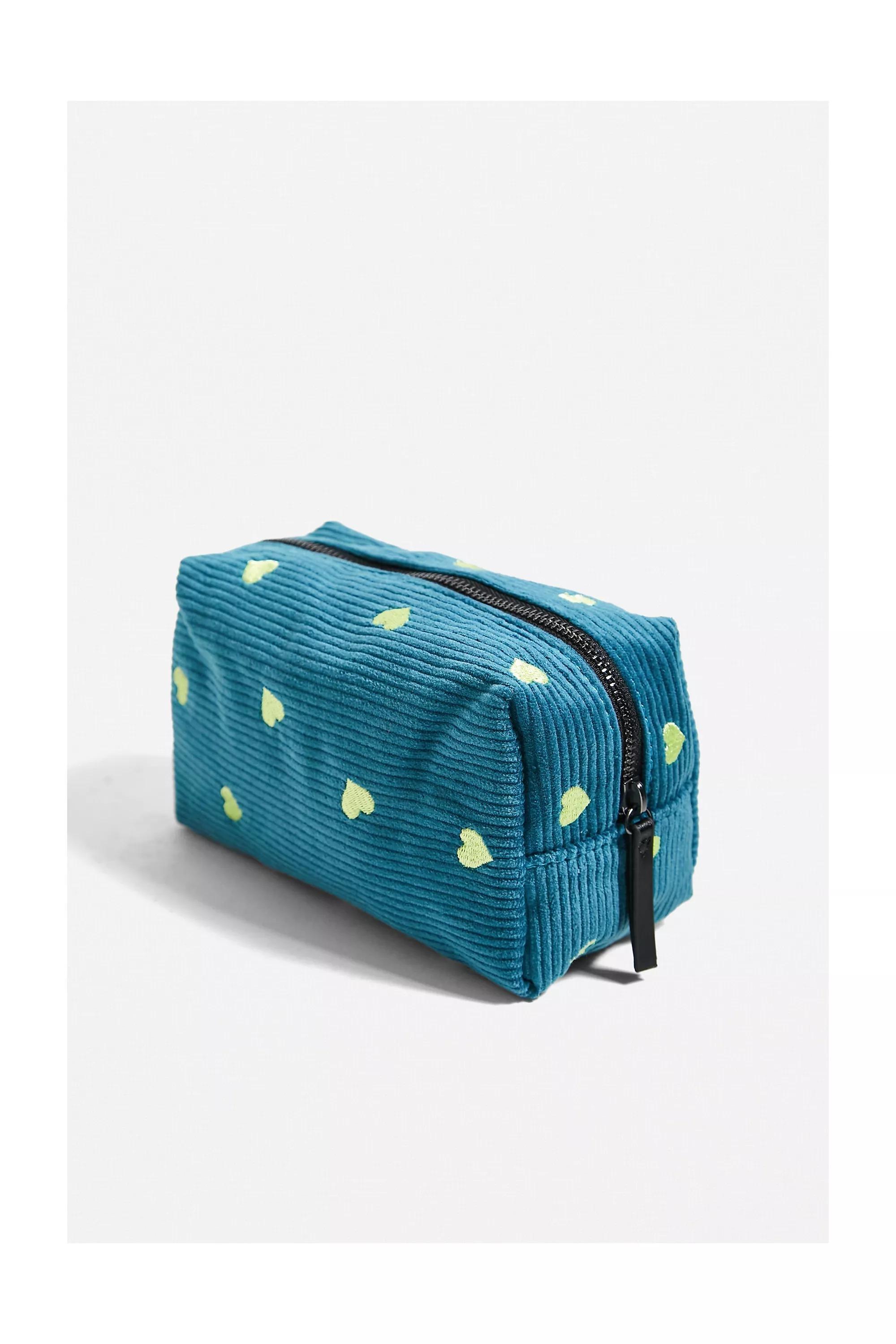 Blue Novelty Embroidered Corduroy Makeup Bag, , large image number 2