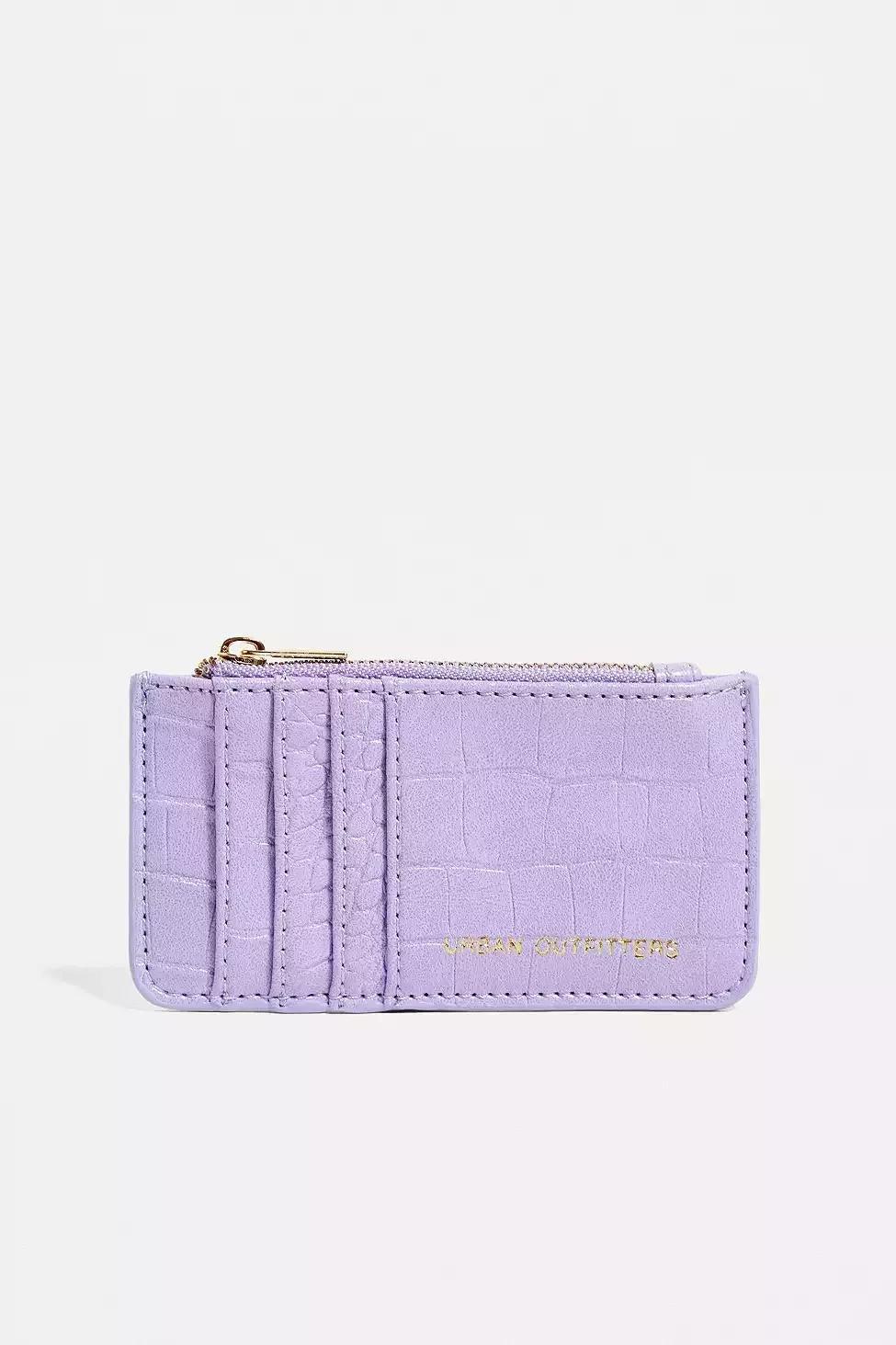 LILAC UO Faux Croc Cardholder, , large image number 0