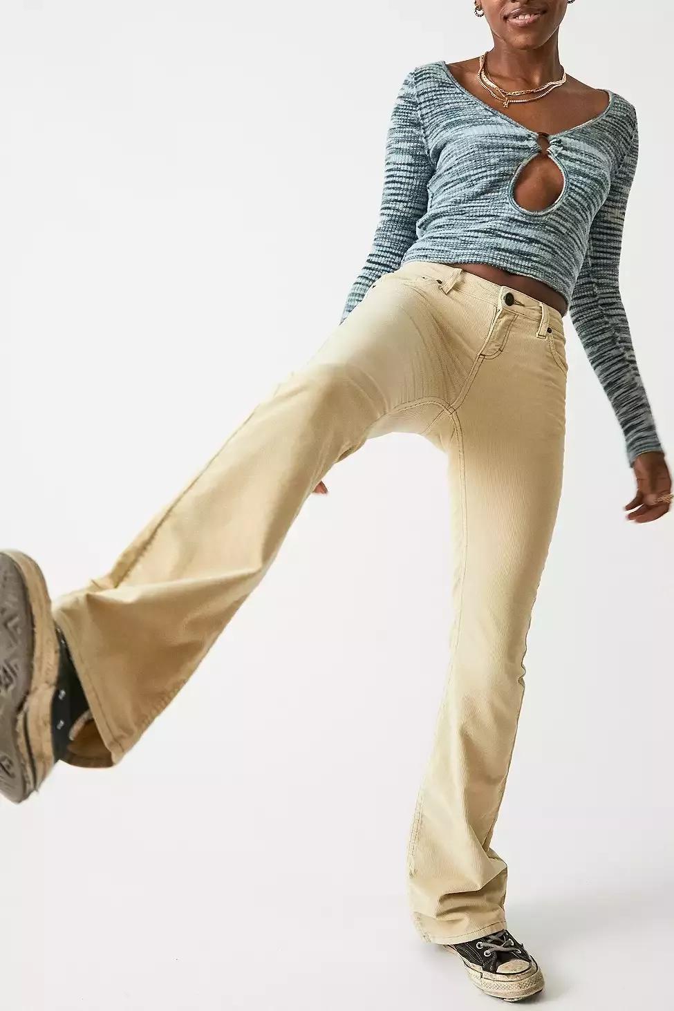 Beige Bdg Corduroy Flare Jeans, , large image number 2