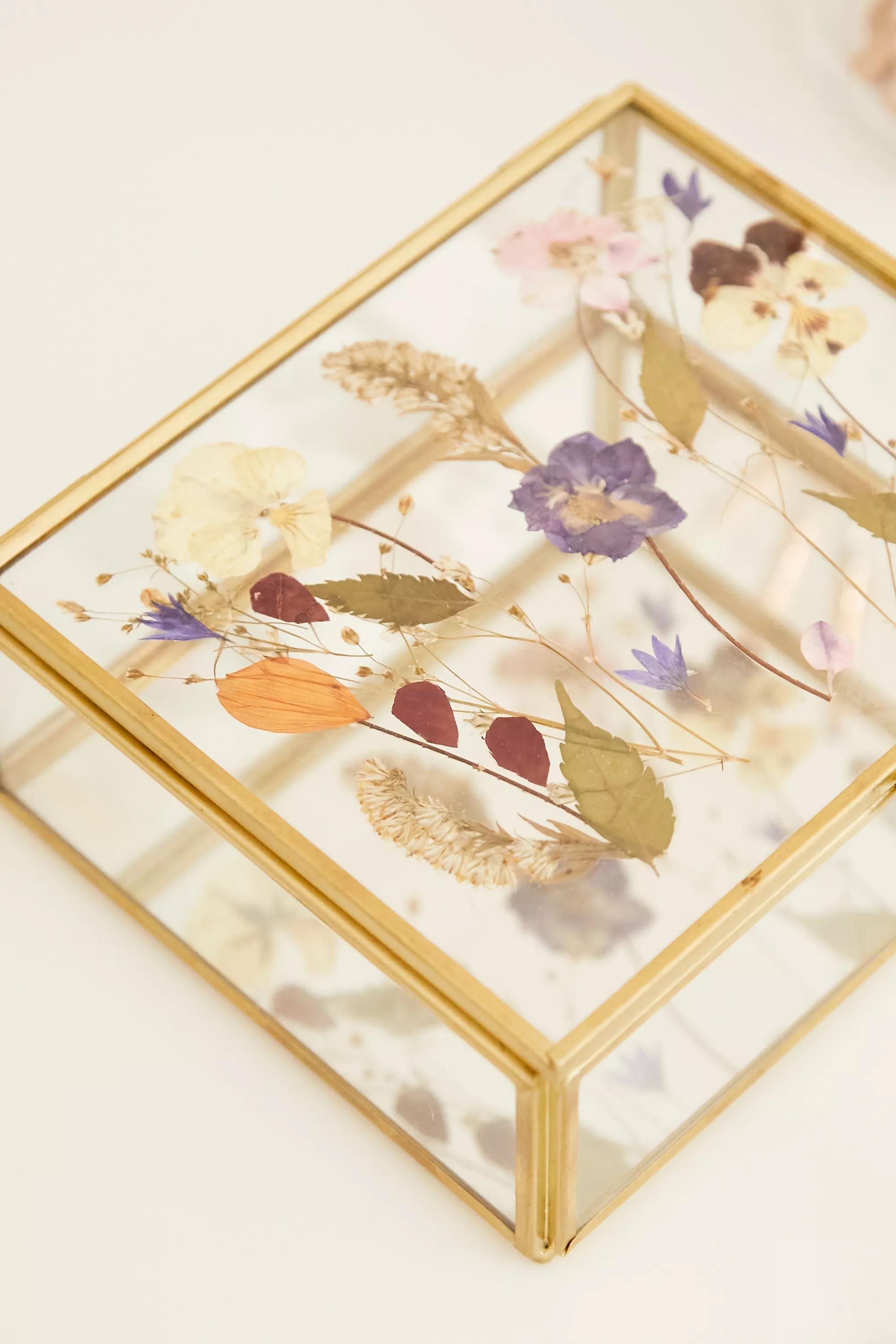 Gold Pressed Flower Jewellery Box, , large image number 3