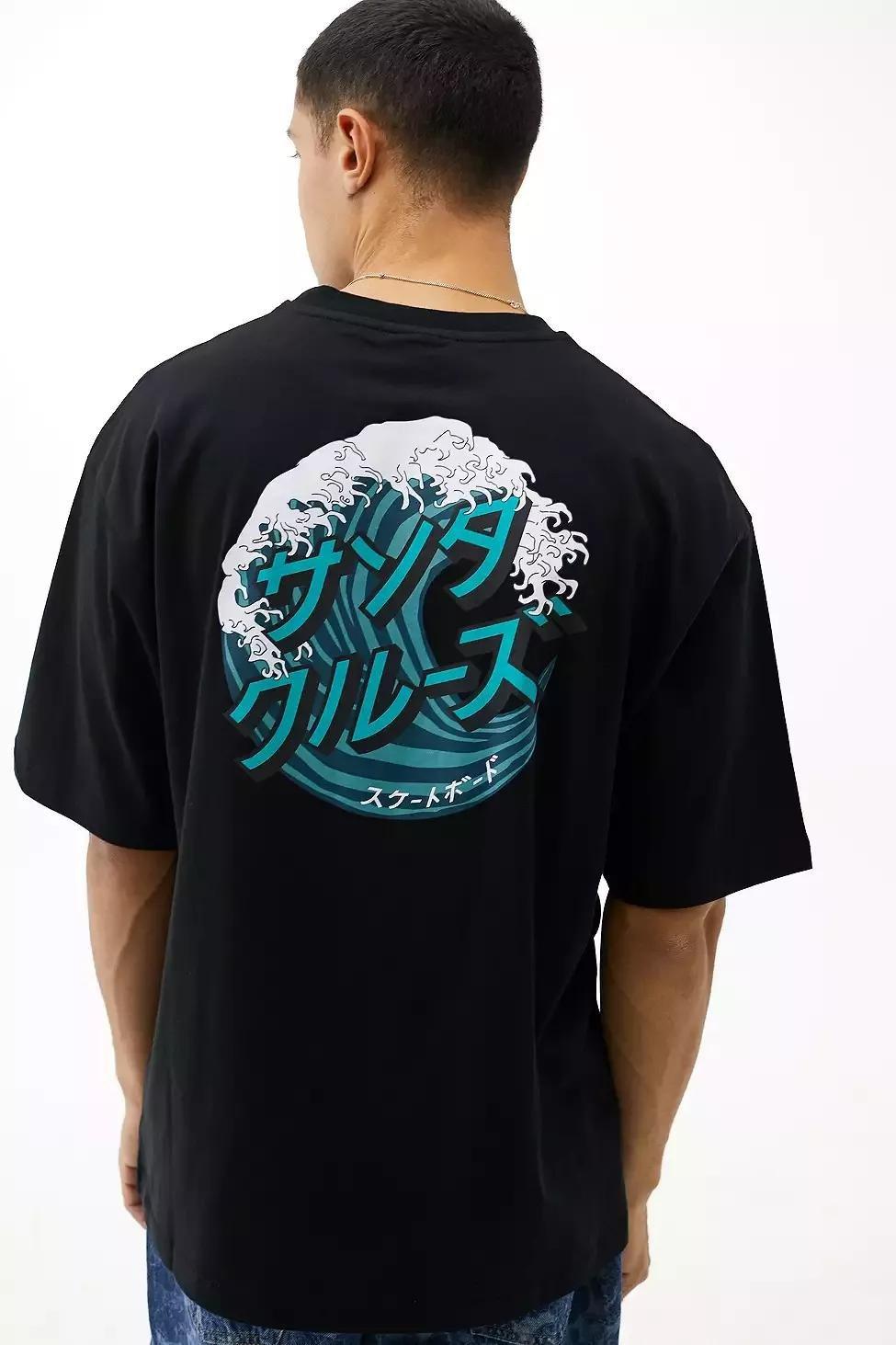 Urban Outfitters BLK Santa Cruz Black Japanese Wave T Shirt