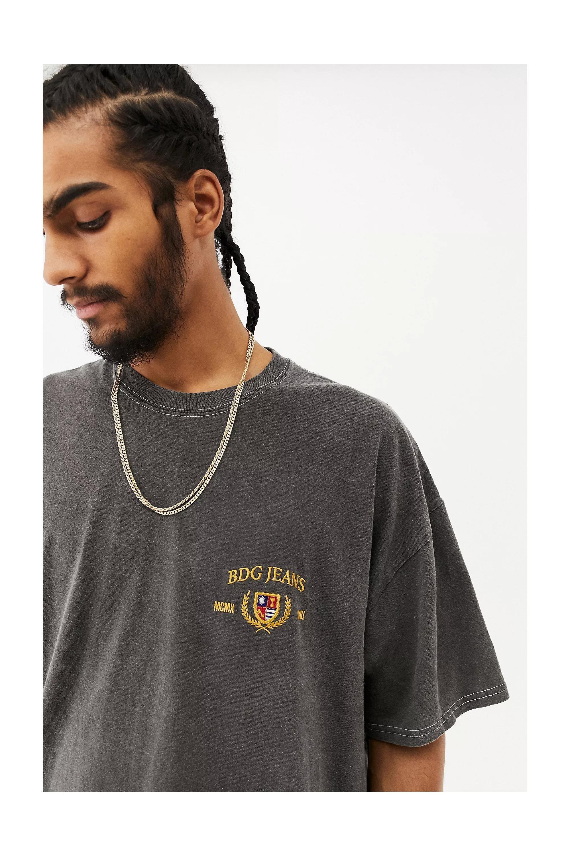 Black Bdg Overdye Crest T-Shirt, BLK, large image number 3