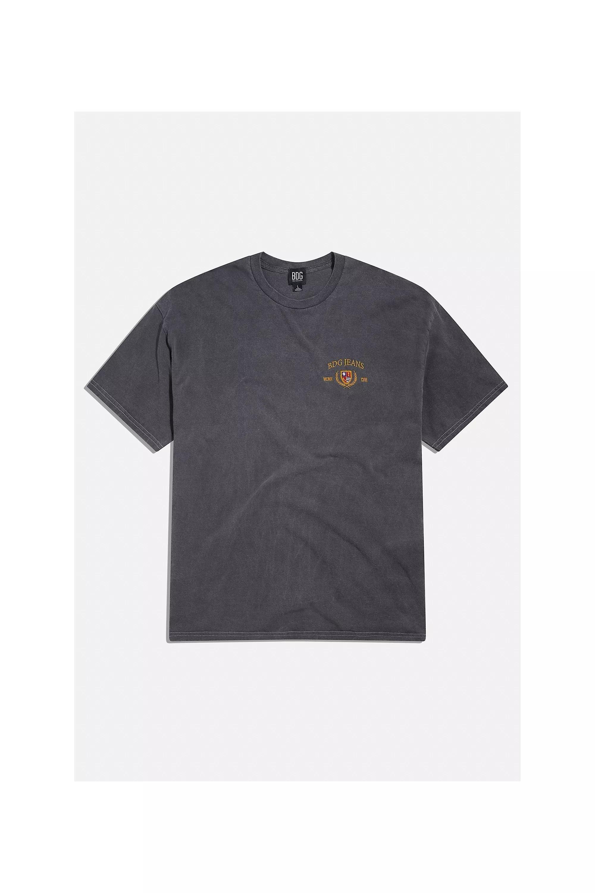 Black Bdg Overdye Crest T-Shirt, BLK, large image number 5