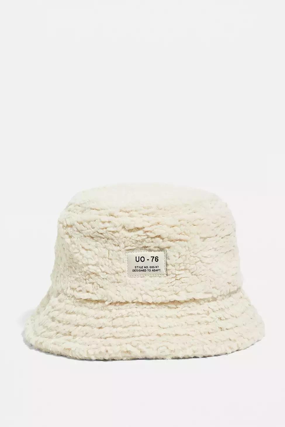 Cream UO Borg Bucket Hat, , large image number 1