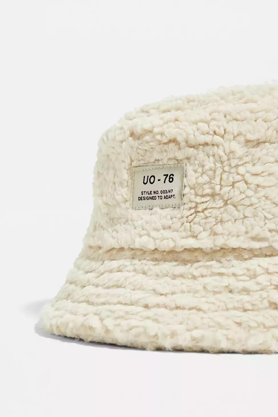 Cream UO Borg Bucket Hat, , large image number 3