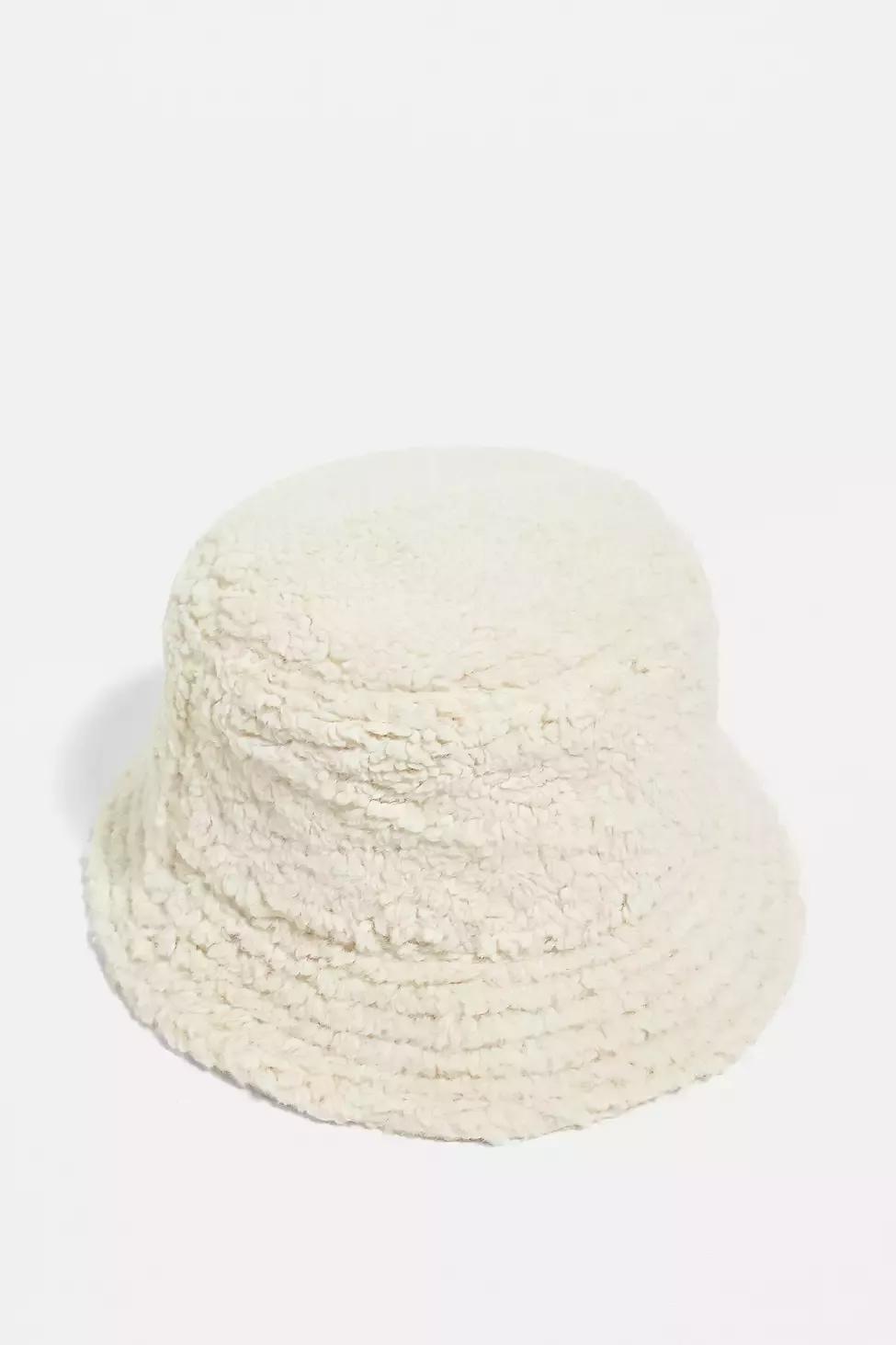 Cream UO Borg Bucket Hat, , large image number 4