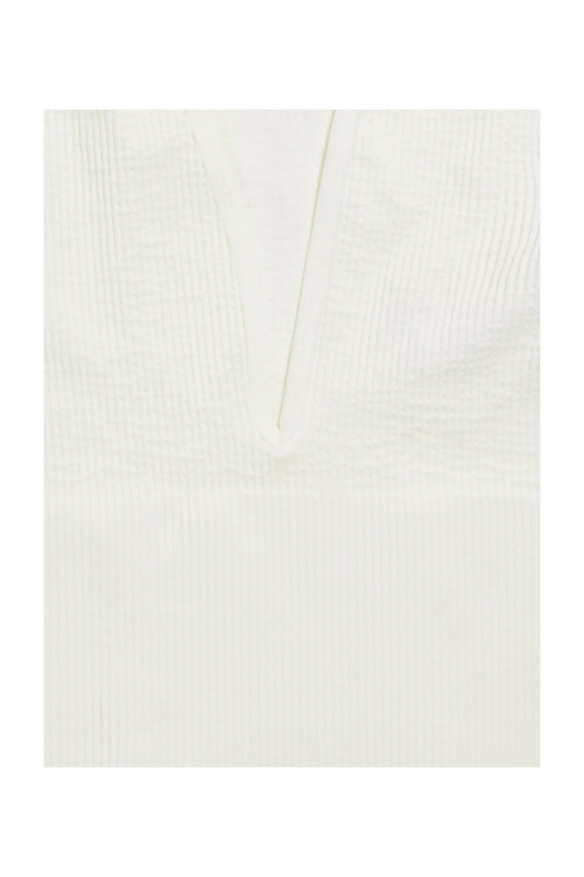 White Uo Josie Recycled Ribbed V-Neck Vest, WHT, large image number 5