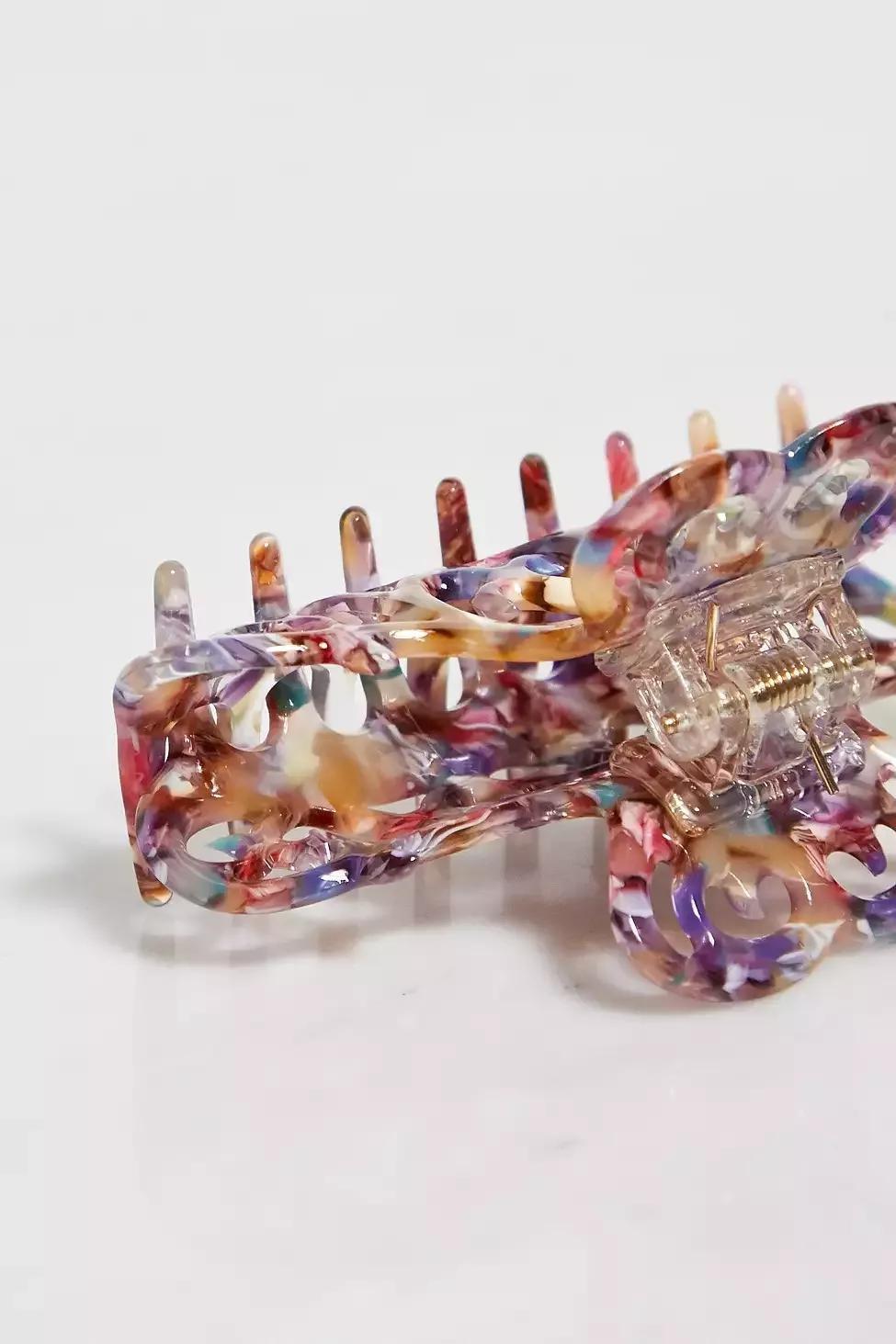 Ornate Marble Claw Clip, , large image number 1