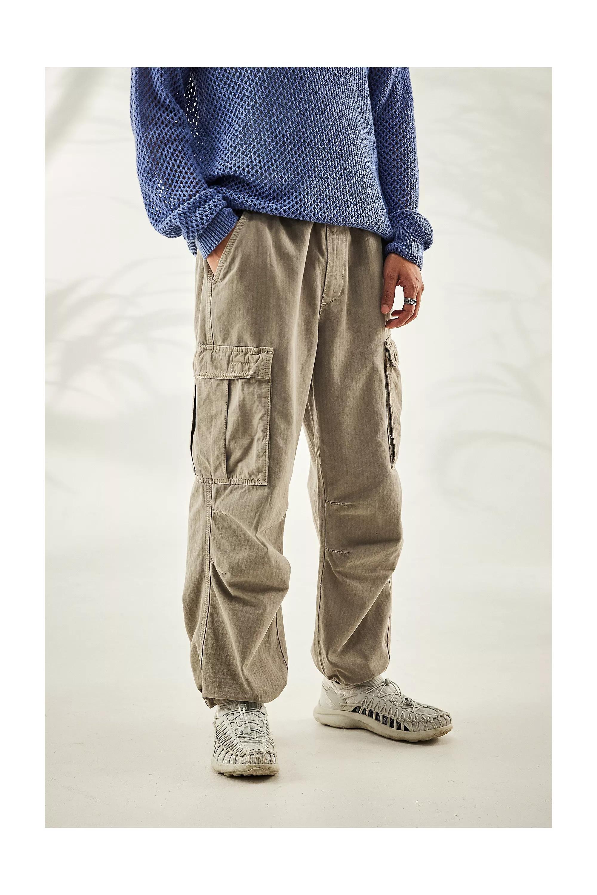 Ivory Bdg Taupe Herringbone Cargo Trousers, , large image number 1