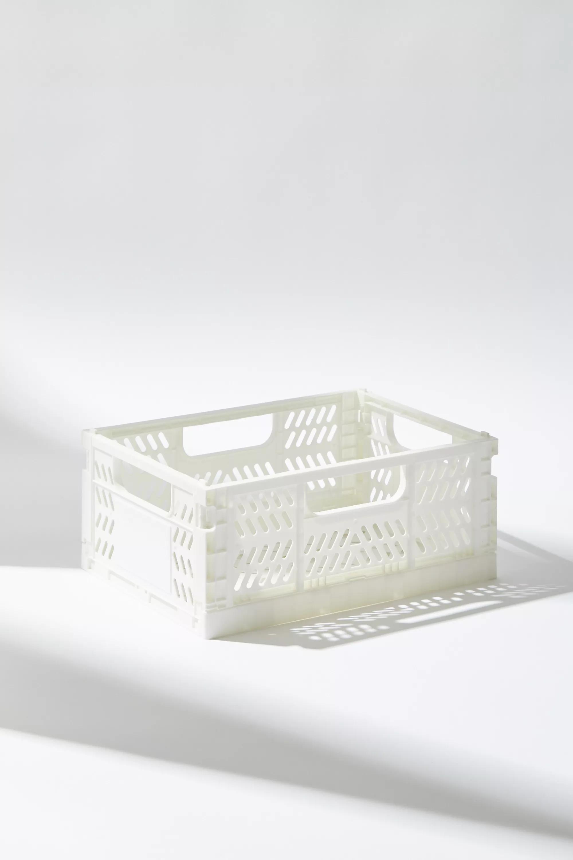 White Felix Large Folding Storage Crate, WHT, large image number 2