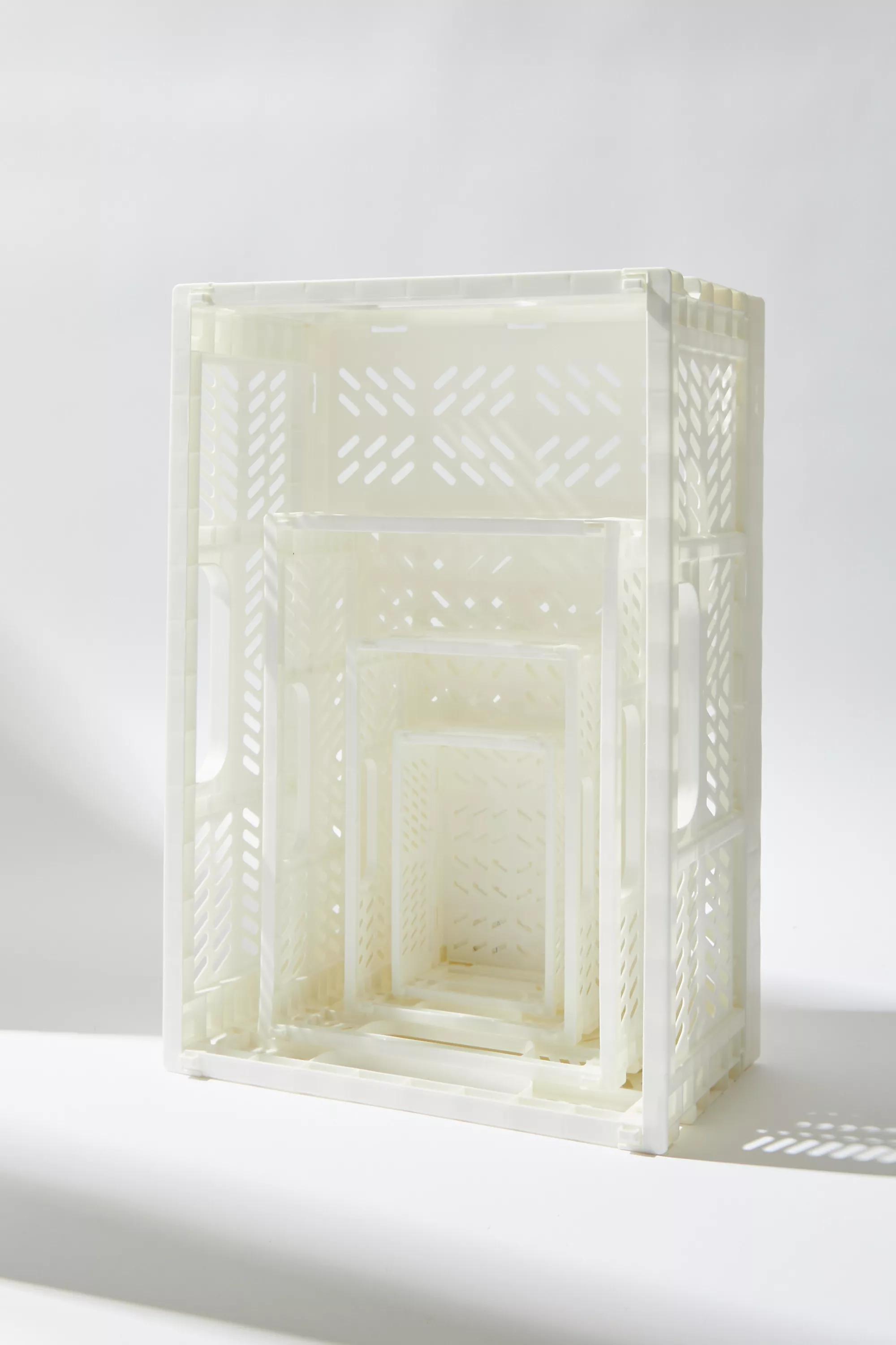 White Felix Large Folding Storage Crate, WHT, large image number 3
