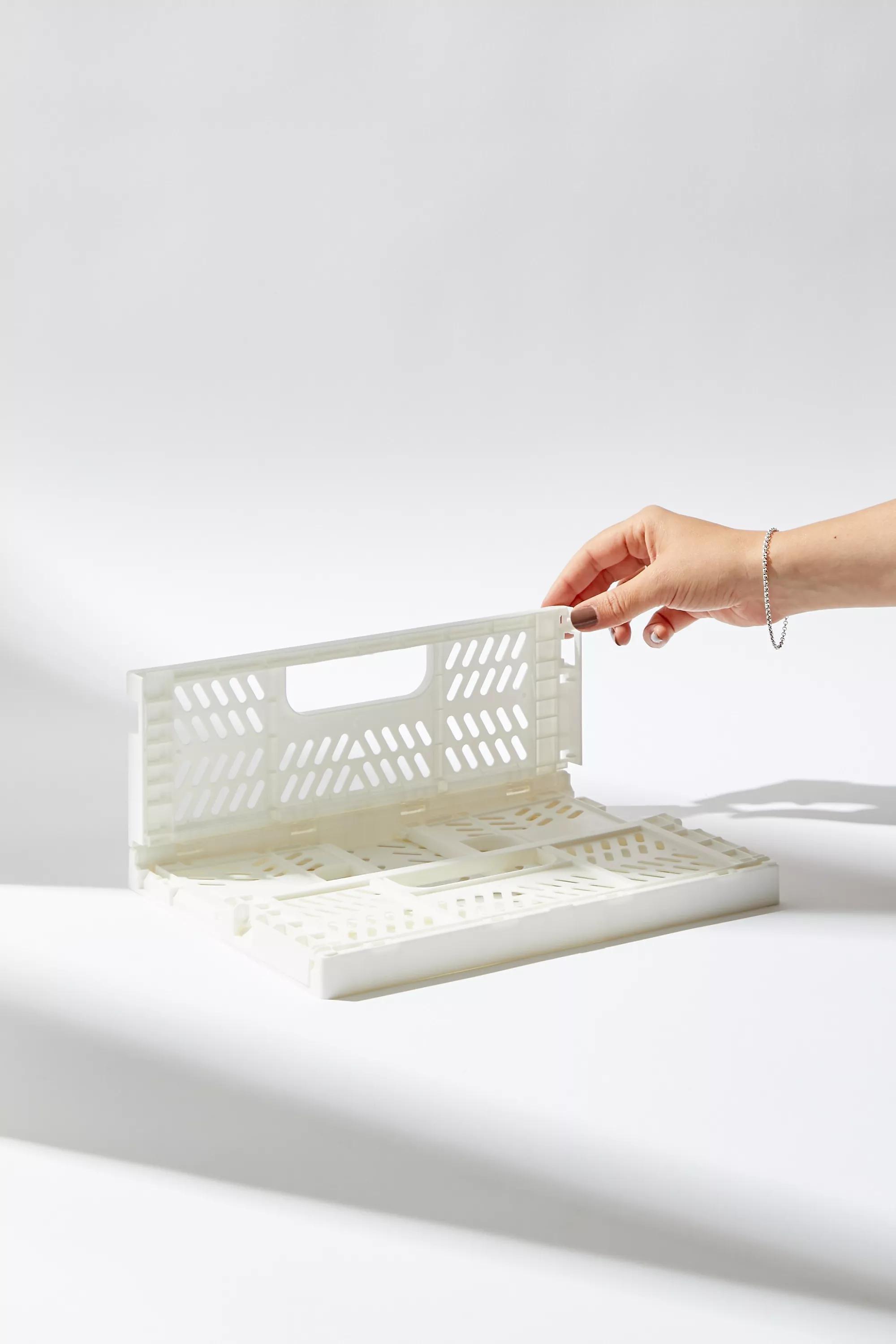 White Felix Large Folding Storage Crate, WHT, large image number 4