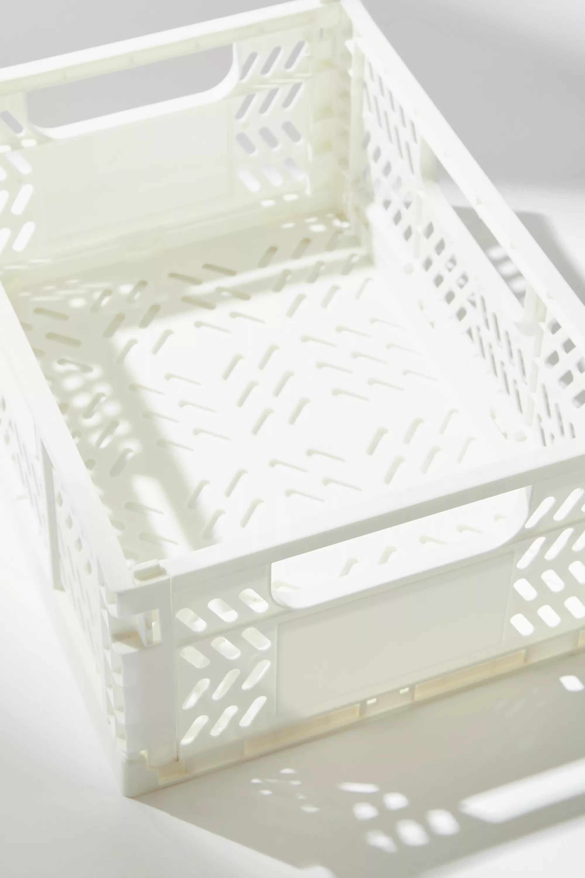 White Felix Large Folding Storage Crate, WHT, large image number 5