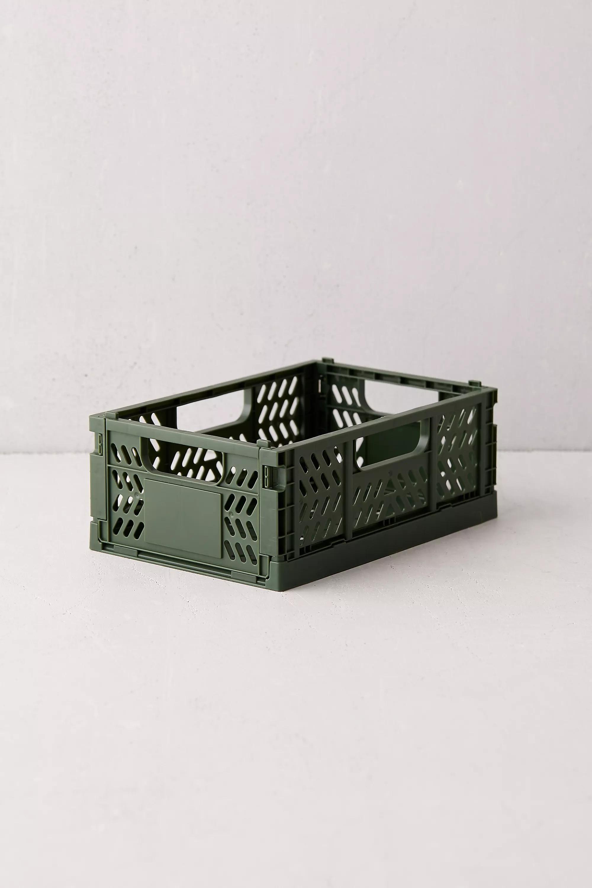 Green Felix Medium Folding Storage Crate, , large image number 0