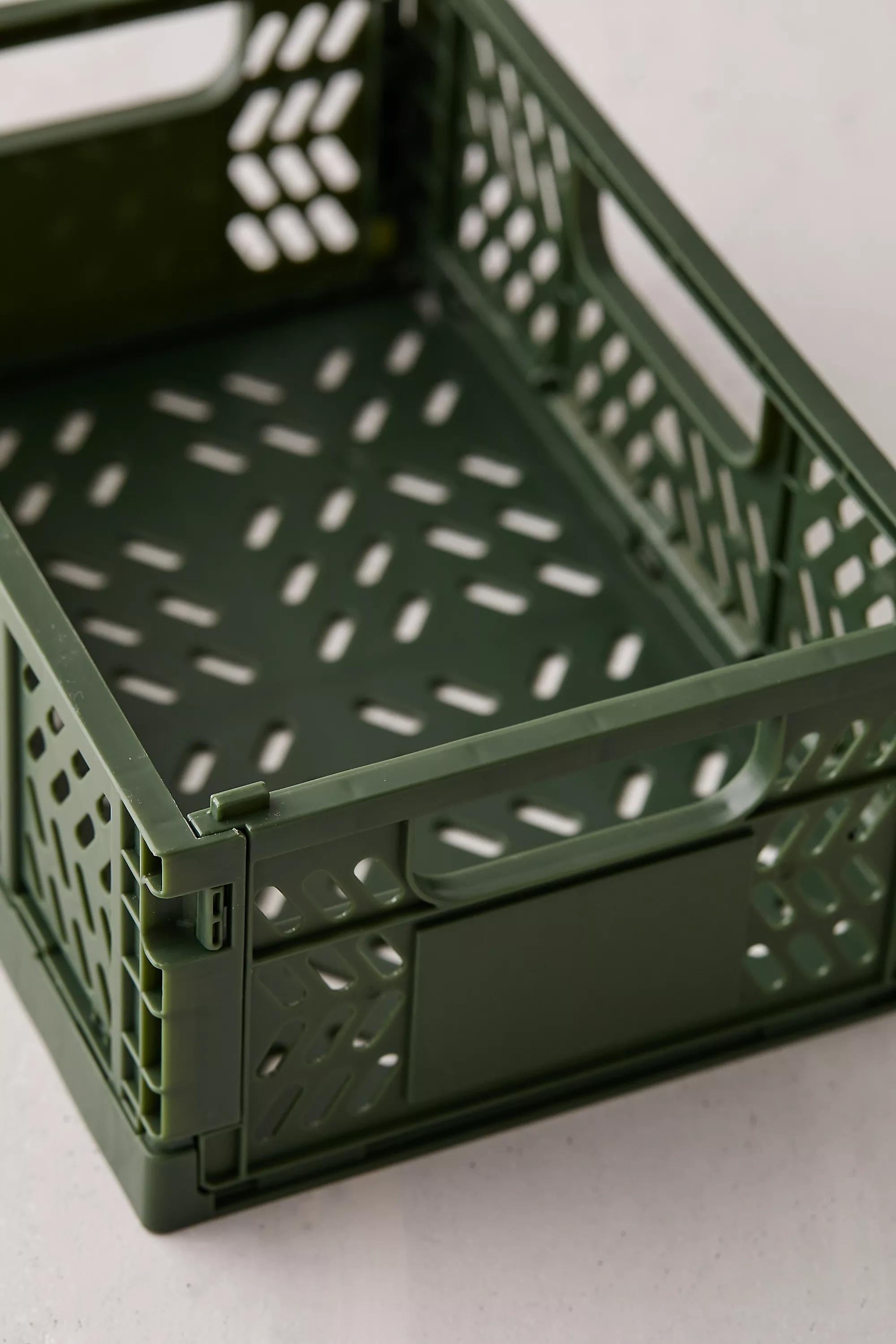 Green Felix Medium Folding Storage Crate, , large image number 2