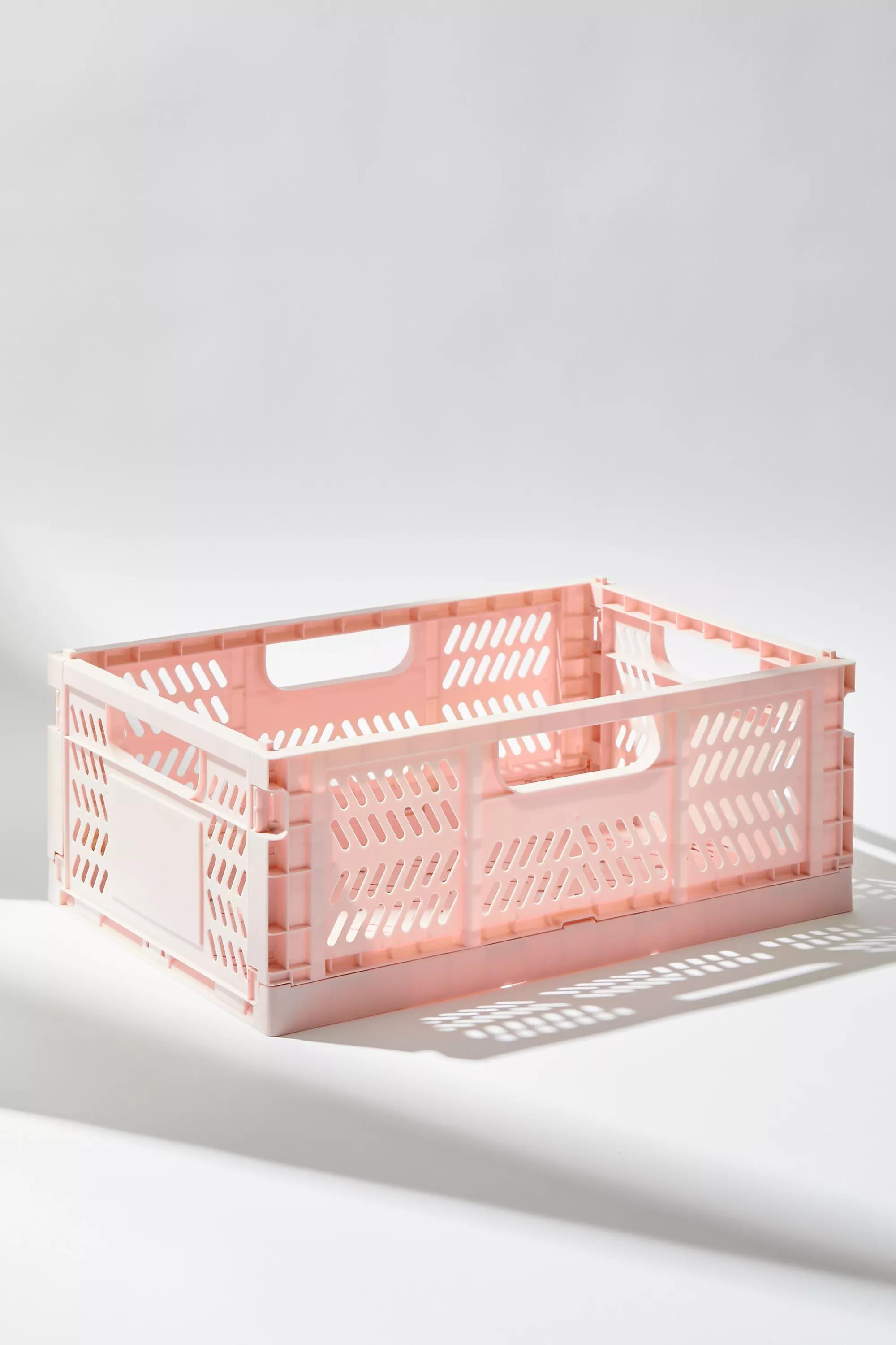 Pink Large Folding Storage Crate, , large image number 1